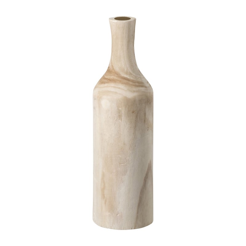 Houten flesvaas - ⌀13x46 cm 