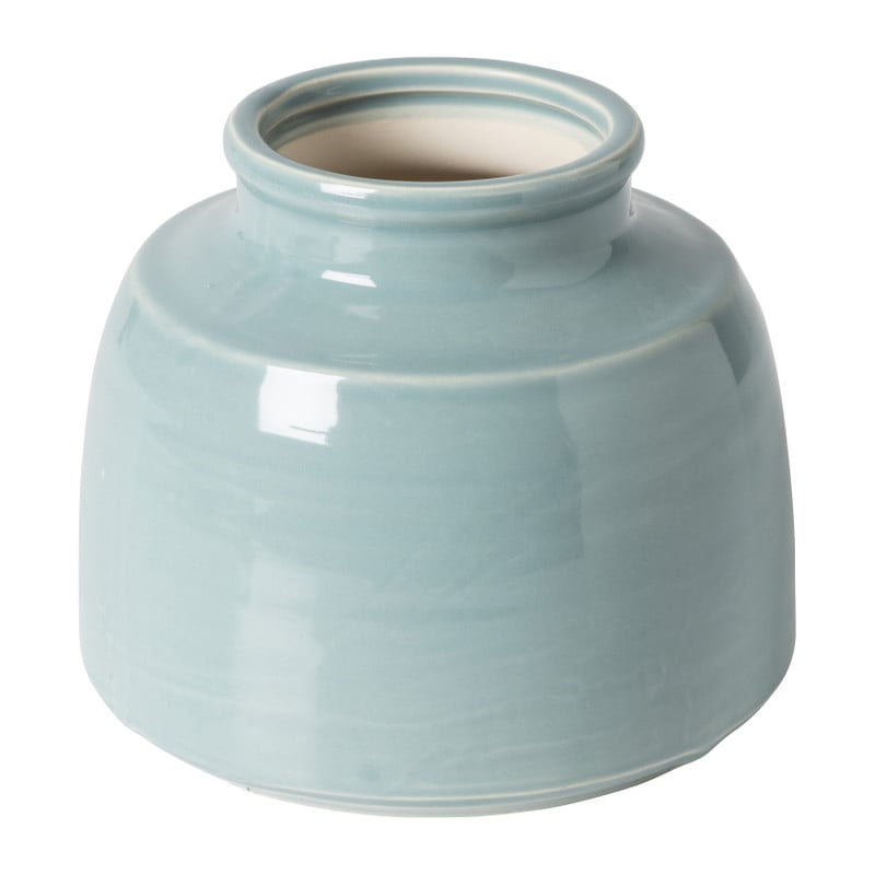 Vaas keramiek klein - blauw - ⌀18,5x15,5 cm