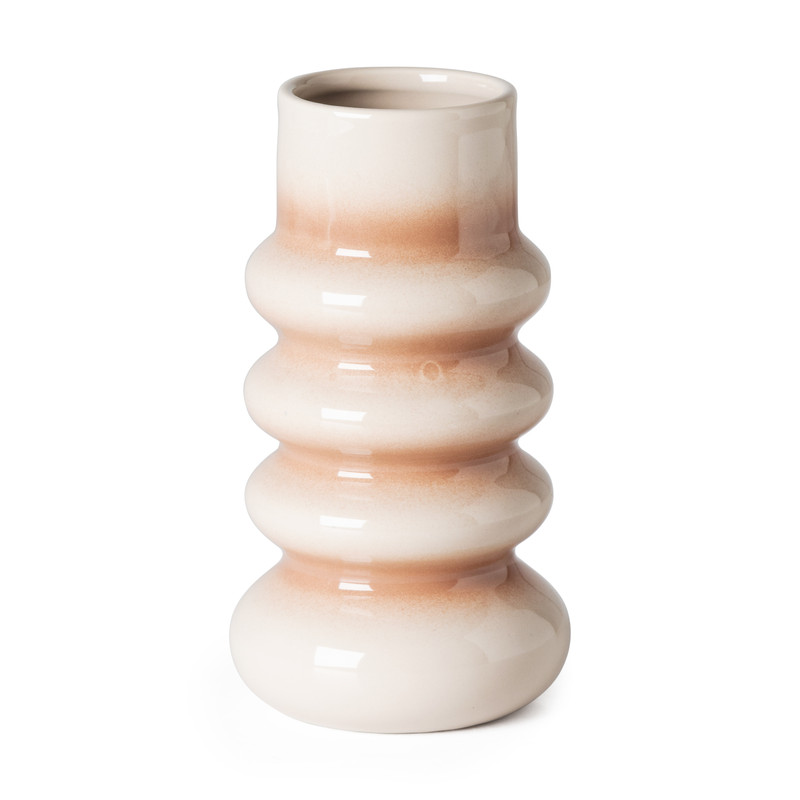 Vaas ribbel - nude - ø10x19 cm