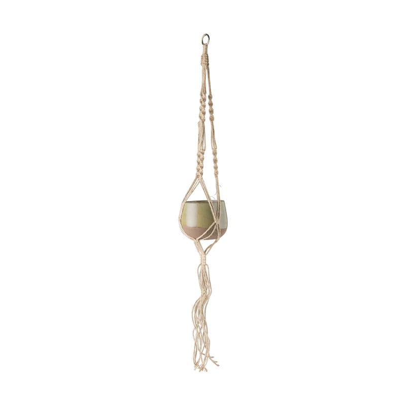 Plantenpot met hanger - groen - 13x13x95 cm