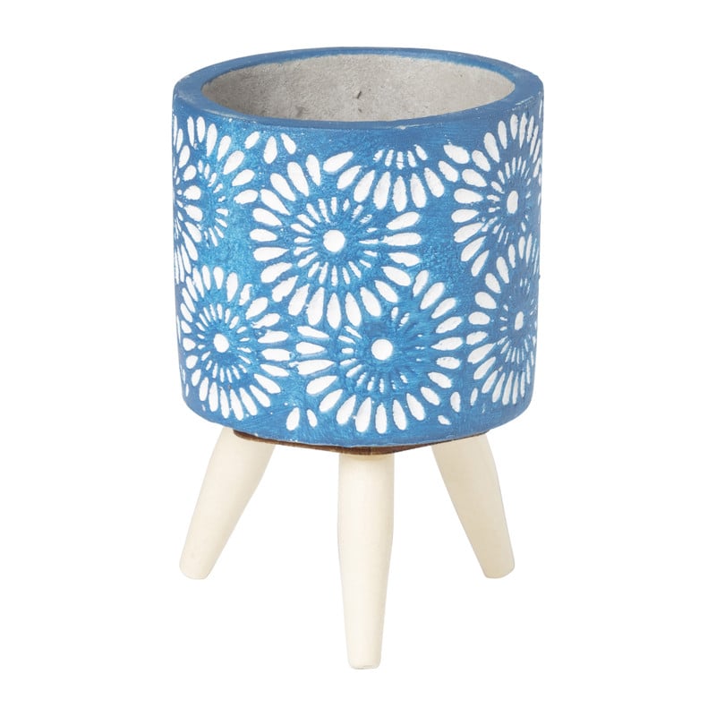 Plantenpotje blauw/wit- diverse varianten - ø6,5x12,5 cm 