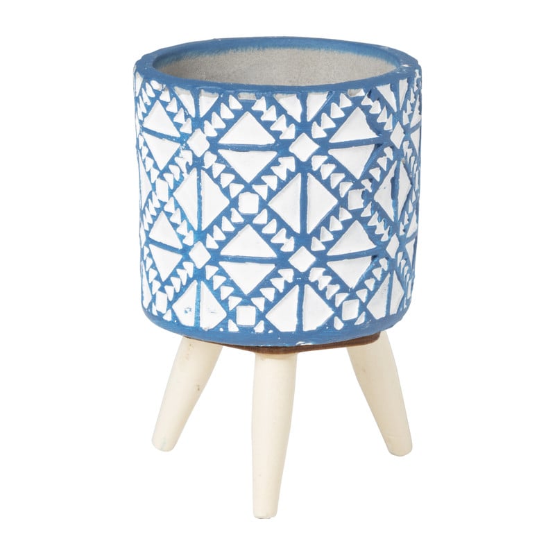Plantenpotje blauw/wit- diverse varianten - ø6,5x12,5 cm 