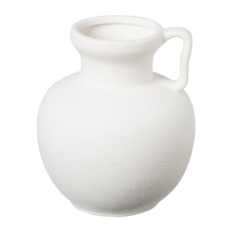 Vaas keramiek 1 oor - wit - ø15.5x17.5 cm
