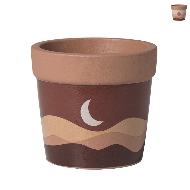 Plantenpot keramiek Maan - diverse varianten - 10.5x10.5x10 cm