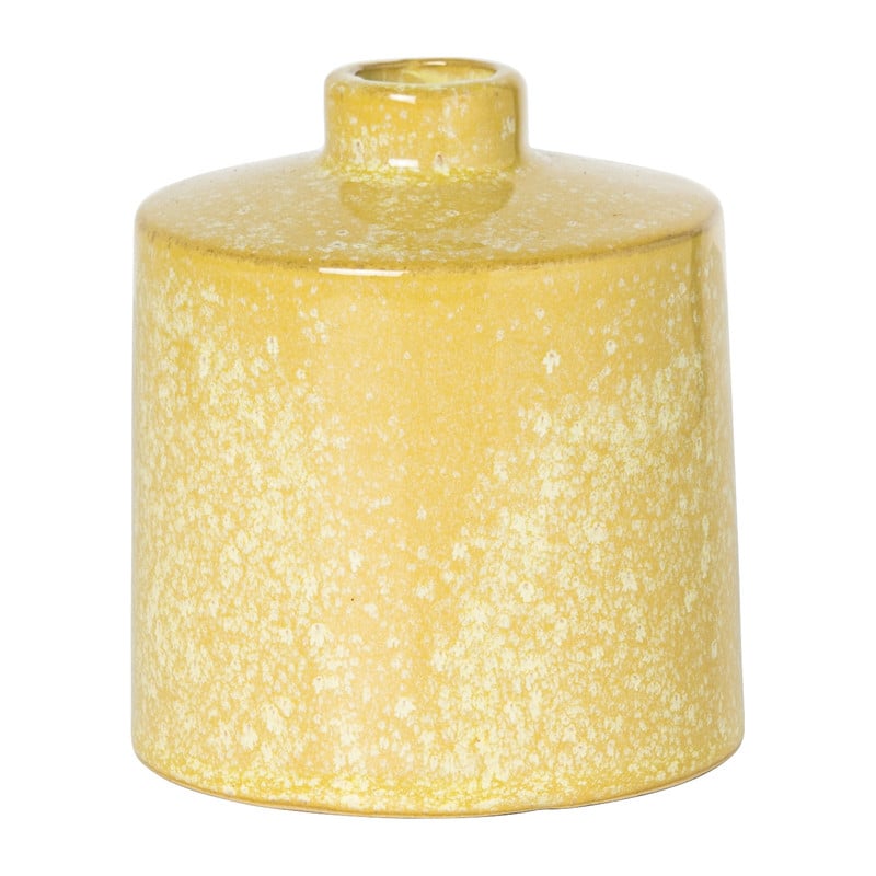 Vaasje keramiek mini - geel - ø9x10.3 cm