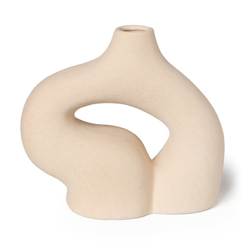 Vaas donut - beige - 8.5x14.5 cm 