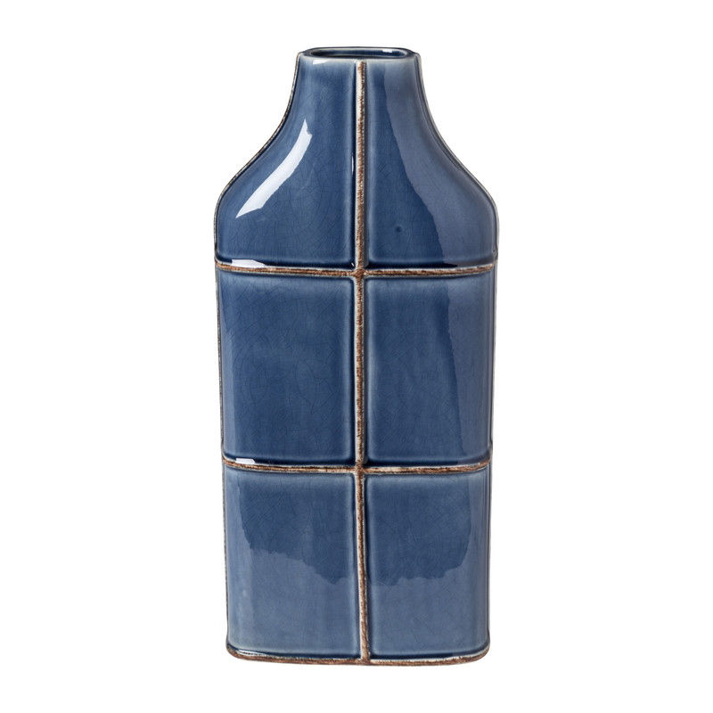 Vaas tegels - blauw - 37 cm 