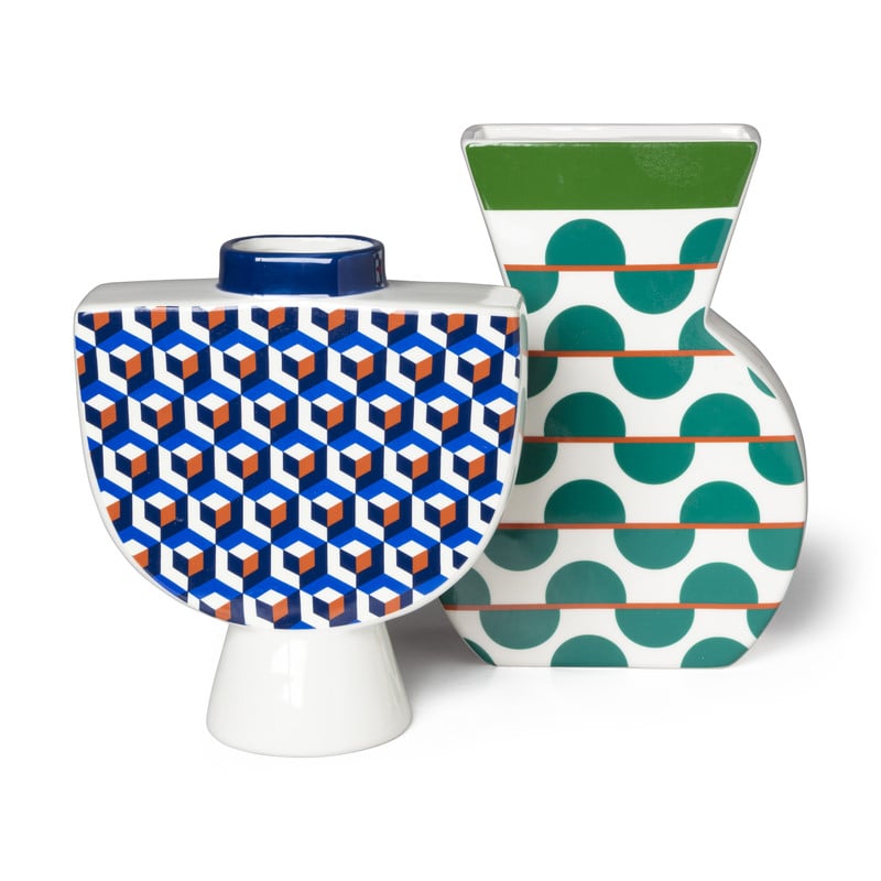Vaas geometric - groen - 26 cm 