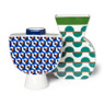 Vaas geometric - blauw - 22 cm 