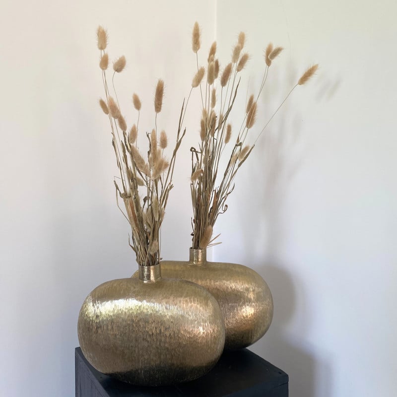 Vaas plat - goud - 21x25x8 cm