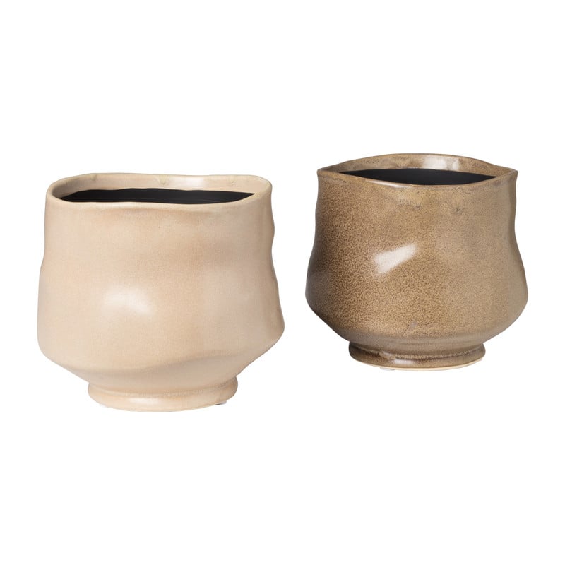 Bloempot - beige - ø14.5x12.5 cm