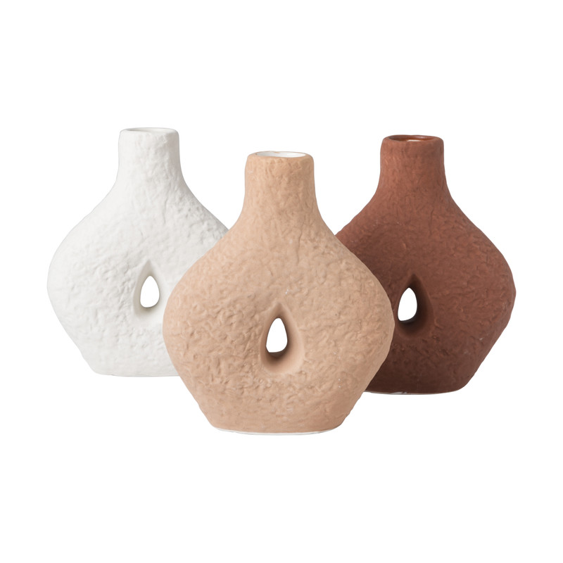 Vaasje donut - wit - 18x15.5x5 cm 