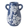 Vaas bloemen smal - blauw - 21.5x16.3x13.2 cm