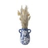 Vaas bloemen smal - blauw - 21.5x16.3x13.2 cm