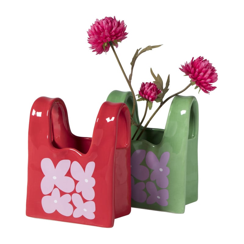 Vaas handtas Anita - groen/lila - 17.5x14x8.5 cm