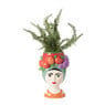 Vaas vrouw met fruit - multikleur - 24.5x16.5x11.5 cm