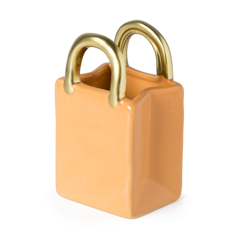 Vaas handtas - oranje - 13.5x8x6 cm