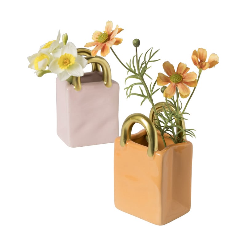 Vaas handtas - roze - 13.5x8x6 cm