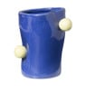 Potje met bollen - blauw/geel - ø9x11.2 cm