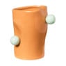 Potje met bollen - oranje/groen - ø9x11.2 cm
