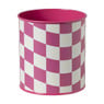 Bloempot geblokt klein - roze - ø12x13 cm