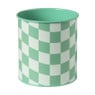 Bloempot geblokt klein - groen - ø12x13 cm