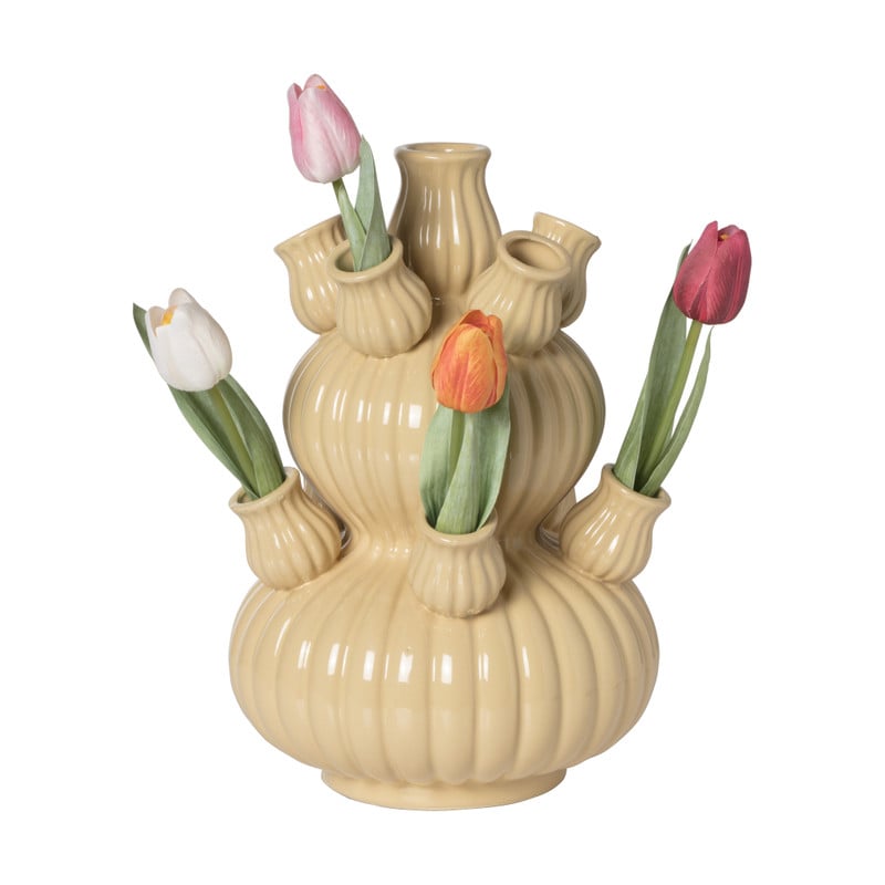 Tulpenvaas groot - beige - ø21.5x29.5 cm