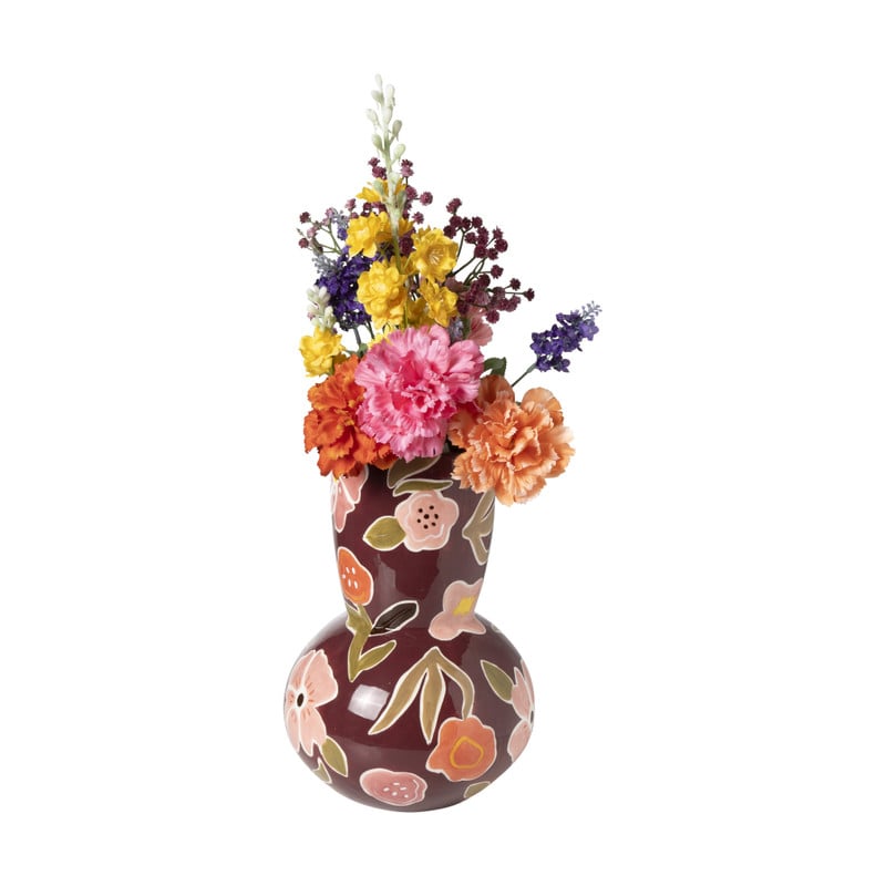 Vaas bloemen - rood - ø20x28 cm
