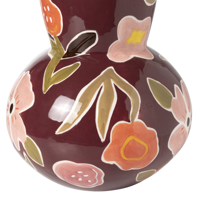 Vaas bloemen - rood - ø20x28 cm