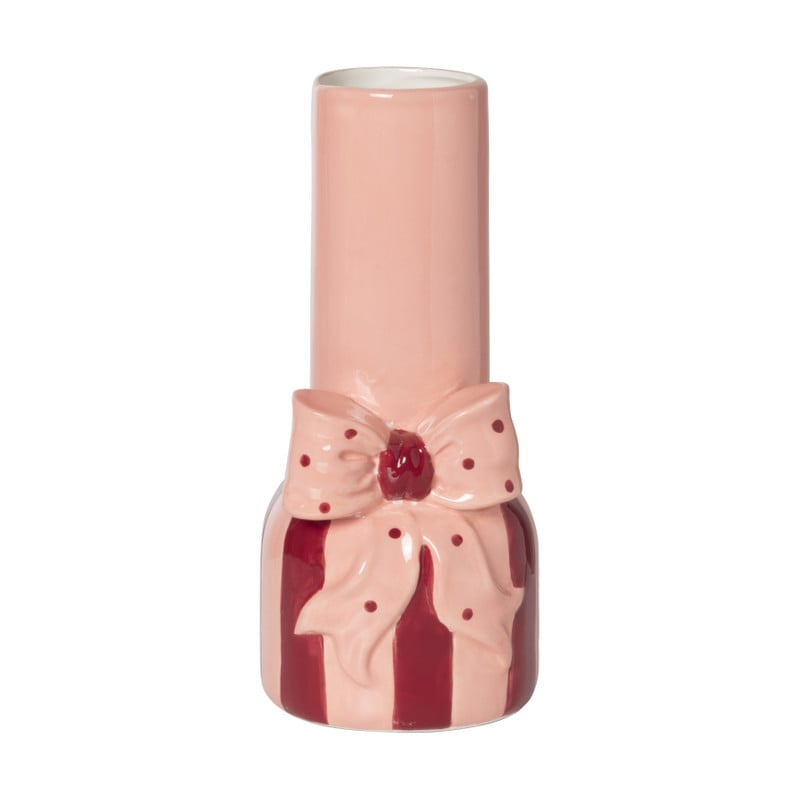 Vaas strik - roze/rood - 25x11.5x11.4 cm