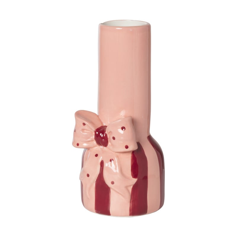 Vaas strik - roze/rood - 25x11.5x11.4 cm