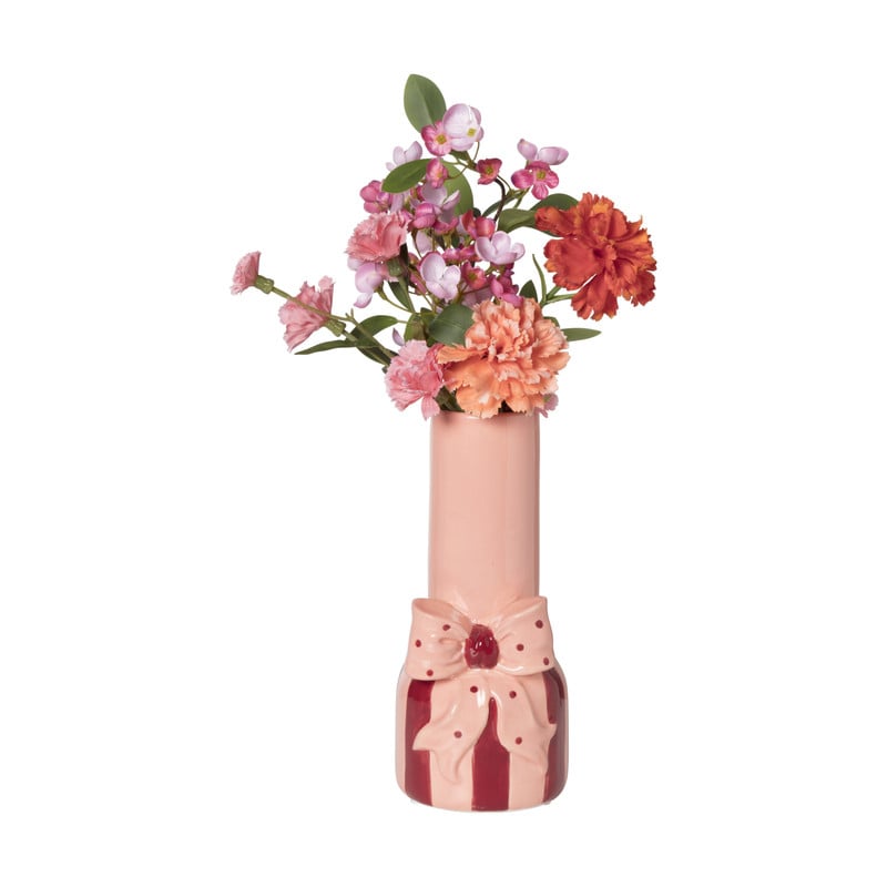 Vaas strik - roze/rood - 25x11.5x11.4 cm