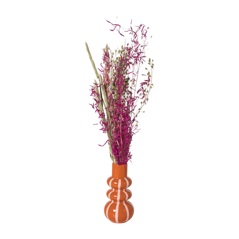 Vaas lijnen - rood/roze - ø7.3x14.5 cm