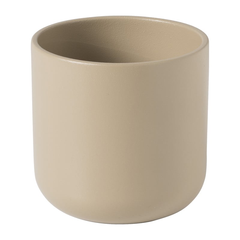 Bloempot streep - beige - ø11.5x11 cm