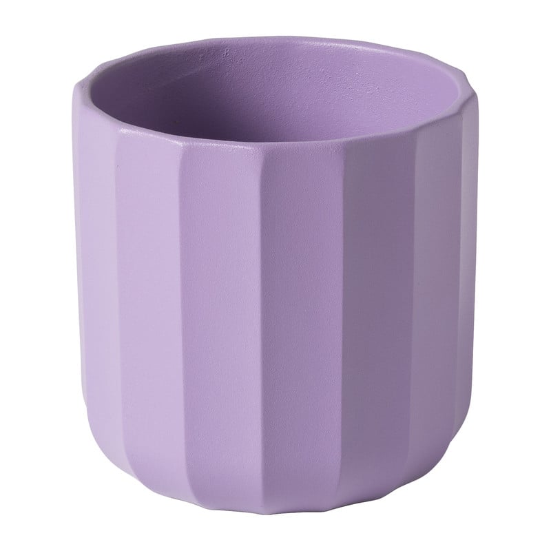 Bloempot streep - paars - ø11.5x11 cm