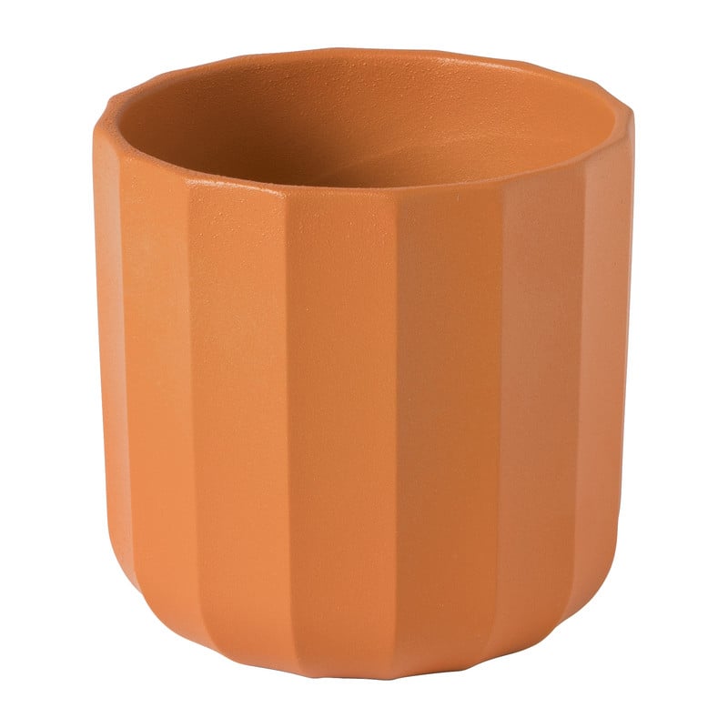 Bloempot streep - rood - ø11.5x11 cm