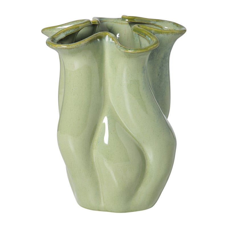 Vaas reactive glaze groot - groen - 24.3x19.7x17.3 cm