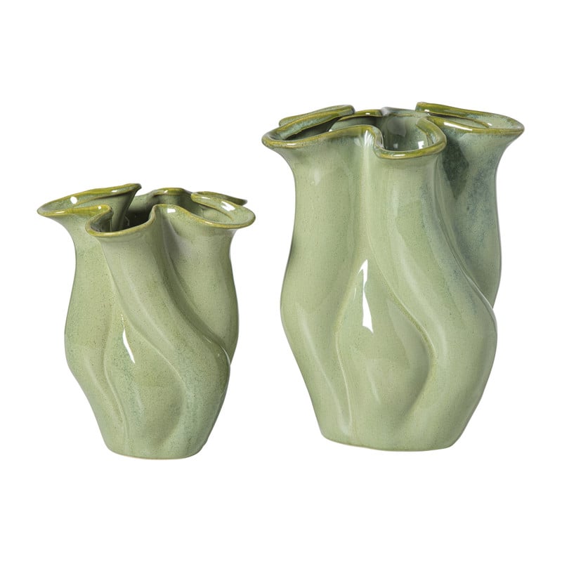 Vaas reactive glaze groot - groen - 24.3x19.7x17.3 cm