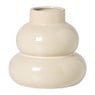 Vaas tweelaags - beige - ø16x17 cm