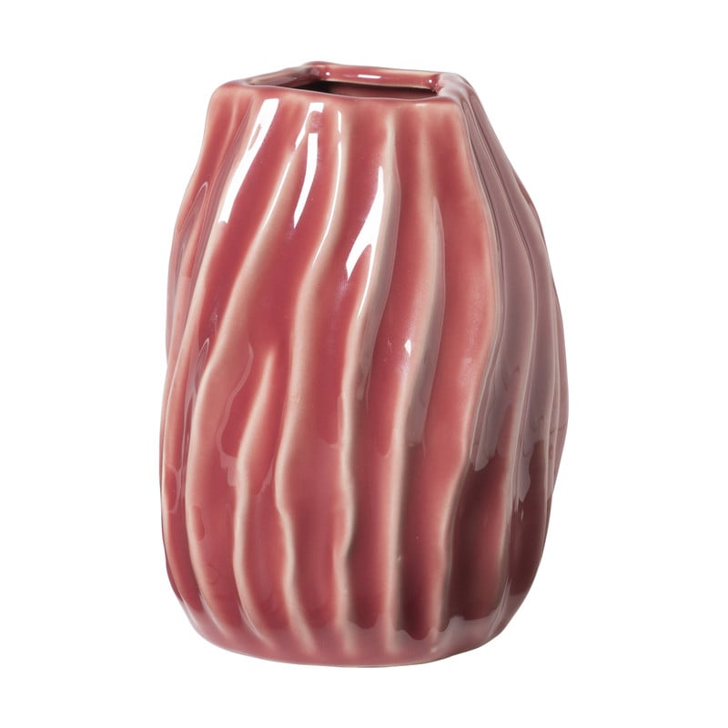 Vaas gedraaid - rood - ø13.4x17 cm