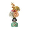 Vaas vrouw met bloemen - groen - 24.5x16.3x11.3 cm