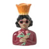 Vaas vrouw met bloemen - roze - 24.5x16.3x11.3 cm