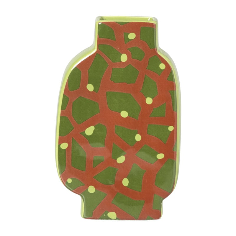 Vaas giraf - oranje/groen - 20.8x13x5.2 cm