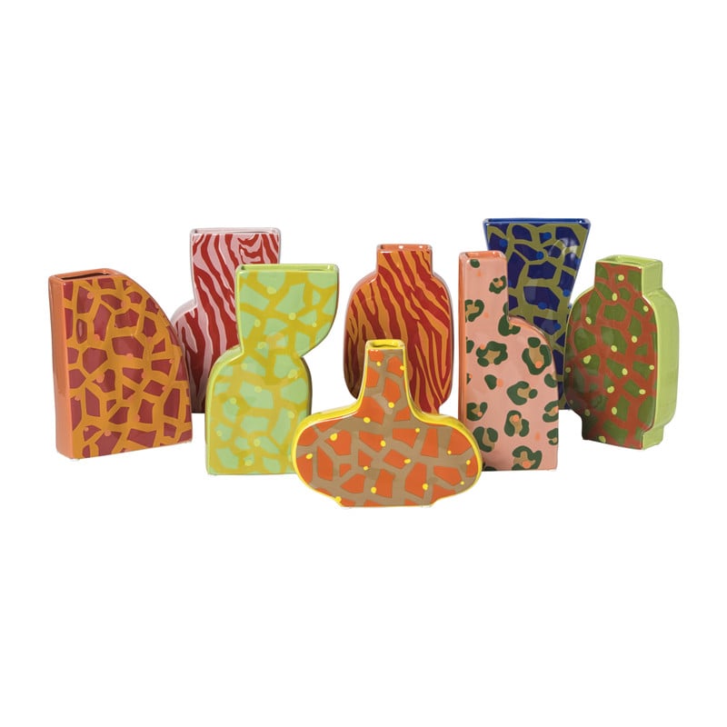 Vaas panter - roze - 23x10.5x5 cm