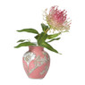 Vaas bloemenprint klein - roze - ø9x11.5 cm