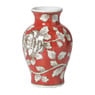 Vaas bloemenprint middel - rood - ø9.5x15 cm