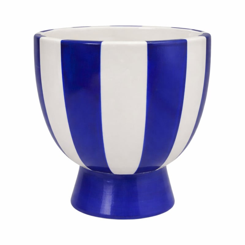 Bloempot keramiek - blauw - ø14.5 cm