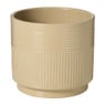 Bloempot lijnen - beige - ø19x17 cm
