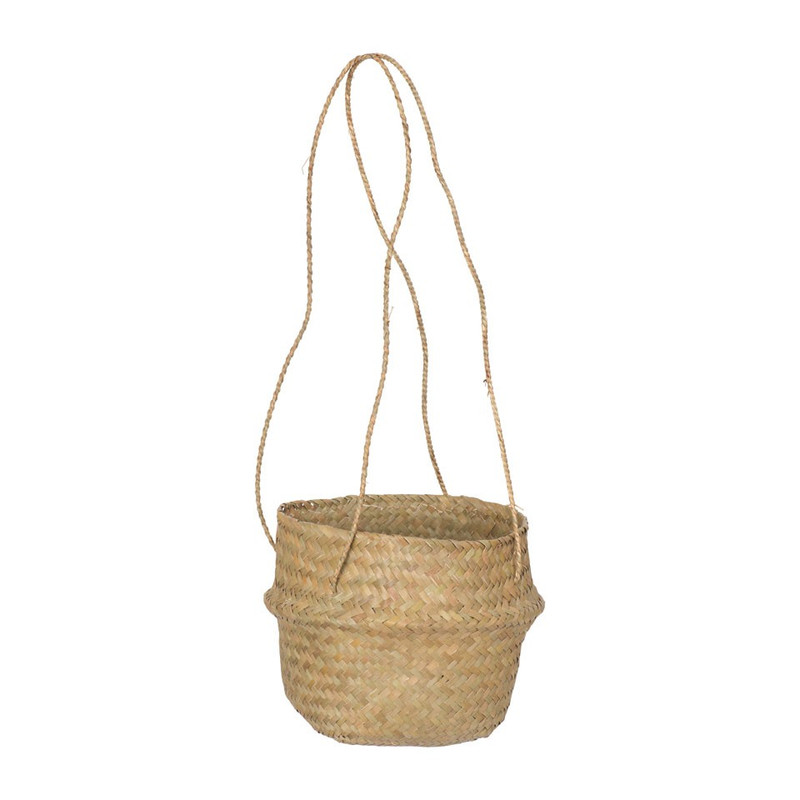 Plantenhanger mand gevlochten -  naturel - 24x20 cm 