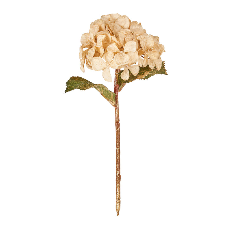 Hortensia met goud - diverse kleuren - 28 cm